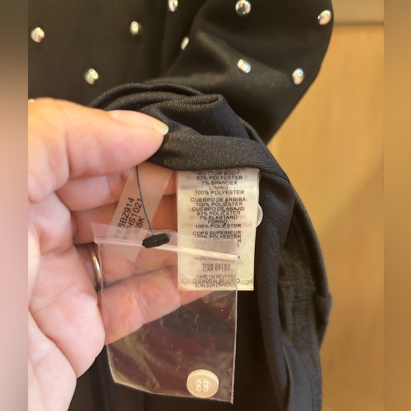 Karl Lagerfeld Paris, Long Sleeve Dress with studded skirt and belt. Size US 6 - Picture 7 of 7